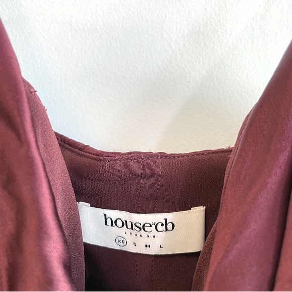 SIZE XS HOUSE OF CB REVA RAISIN SATIN BALCONY CORSET DRESS - Picture 5 of 8